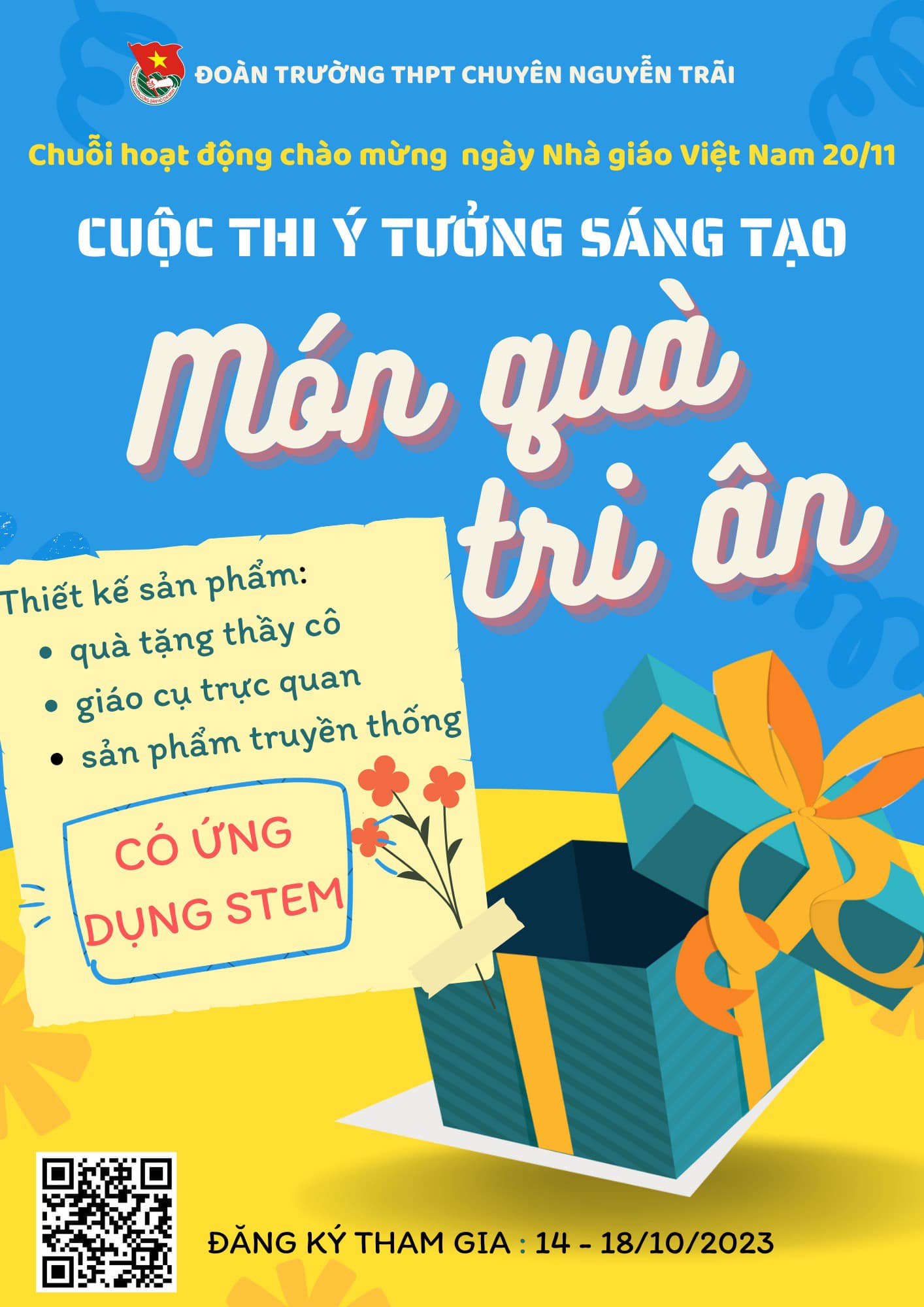 Lần đầu tiên xuất hiện tại Chuyên Nguyễn Trãi: Cuộc thi ý tưởng sáng tạo “Món quà tri ân” với các sản phẩm có ứng dụng STEM